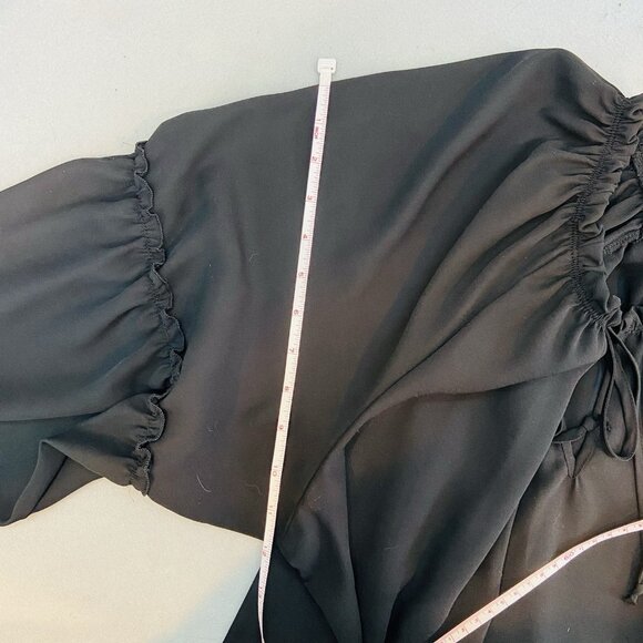 Lane Bryant Black Peasant Style Top SZ 26/28 Boho/Tunic‎ Peplum Off/On Shoulder - Picture 8 of 9